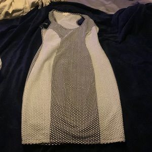 Black and white patterned dress